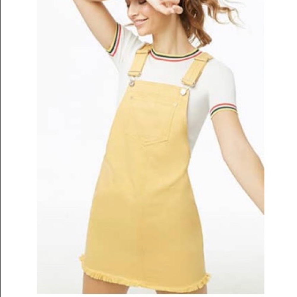 NWT Yellow Denim Overall Dress